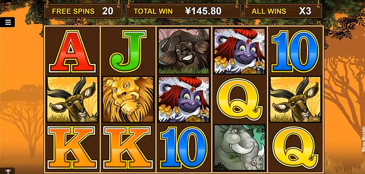 Winnings in Mega Moolah